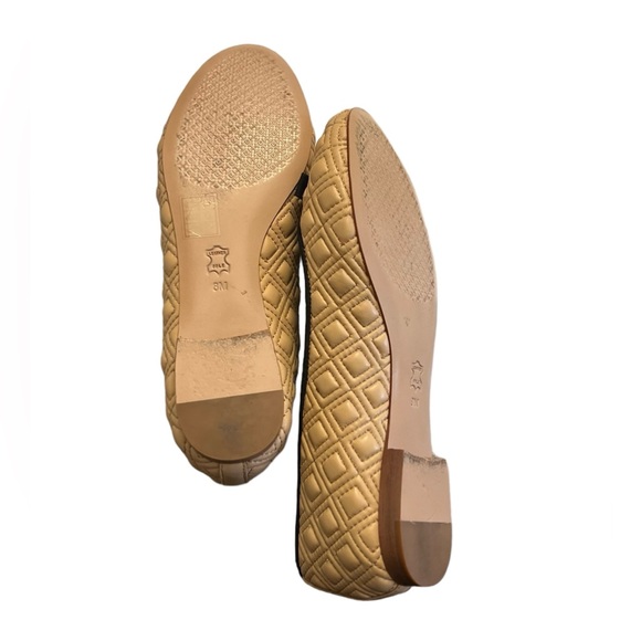 TORY BURCH Marion Quiltet Ballet Flat in Light Oak Leather with bow. Almost New! - Picture 6 of 6